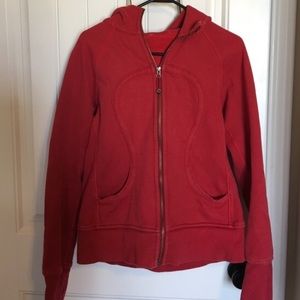 Red lululemon scuba hoodie